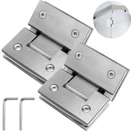 KAFENDA 90 Degree Shower Door Hinges, Heavy Duty Frameless Glass Door Hinges Stainless Steel Bathroom Gate Clamp for 8-12 mm Toughened Glass, Rust & Corrosion Resistance (135 Degree)