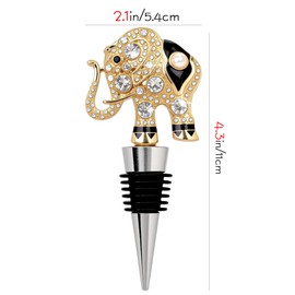 SHIDOW Elephant Wine Cork, Wine/Glass Bottle Stopper, Suitable for Holiday Parties, Weddings, Cute Wine Stopper Decorations, Exquisite Accessory Gifts for Wine Enthusiasts (2 Pcs)