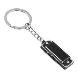 HUANIZI Harmonica Keyring, 8 Tones, 4 Holes, Black, C Major, Copper with Tinplate Plating, Modern