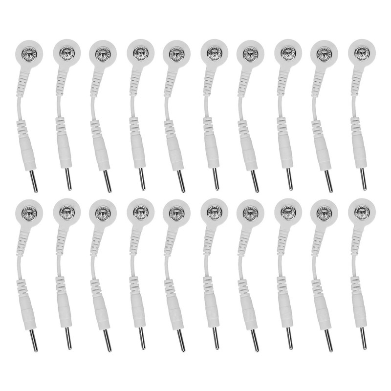 20Pcs Electrode Wires 2.0in Portable Replacement Button Electrode Lead Wires