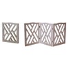 Indoor/Outdoor Solid Wood Crisscross Freestanding Foldable Adjustable 3-Section Pet Gate
