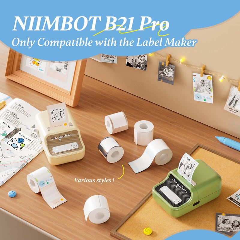NIIMBOT Photo Papers Only for B21 Pro 300DPI Label Maker,