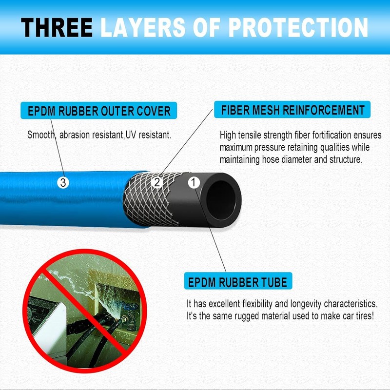 Washing Machine Hose Rubber with 90 Degree Elbow, 6 FT