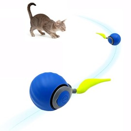 Smart Interactive Toys for Bored Indoor Cats, Automatic Rolling Ball 2.0 Enrichment, Turbo Electric Self Moving Flying, Electronic Rollie Pet Chase Games Exercise