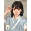 Eileen Bob Black Wig, Natural Fluffy Feel, Women's Wig, Straight,