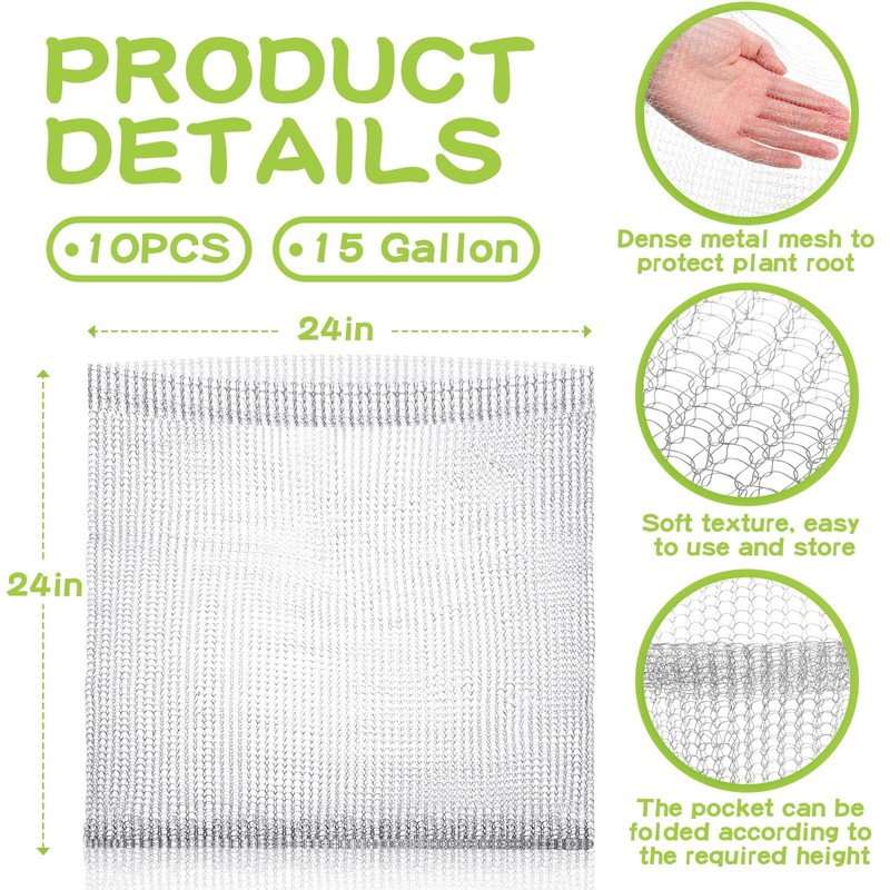 10 Pcs Root Guard Gopher Proof Wire Basket Stainless Steel