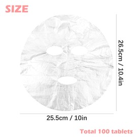 UPIQNG 100Pcs Face Mask Sheet Plastic Disposable Facial Mask Evaporation Prevent Moisturizing Facial Mask Sheet Transparent Face Wrapped Paper DIY Masks Supplies