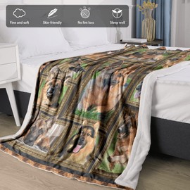 German Shepherd Blanket, Fleece Throw Blanket for Couch Bed, Soft Cozy Lightweight Warm Flannel Blankets and Throws for Sofa Living Room Decor, 60" x 80" Twin Size