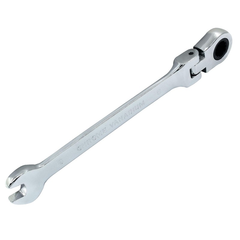 Hordion 8mm Ratcheting Combination Wrench, 12 Point 72-Tooth Flex Head