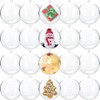 iDopick 20 Pack Clear Plastic Fillable Ornaments Ball, 6cm DIY