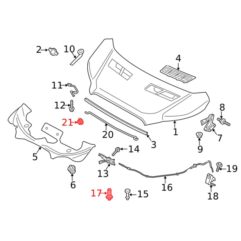 Copgge Hood Release Cable Clip Retainer Clip Latch Nut Clip