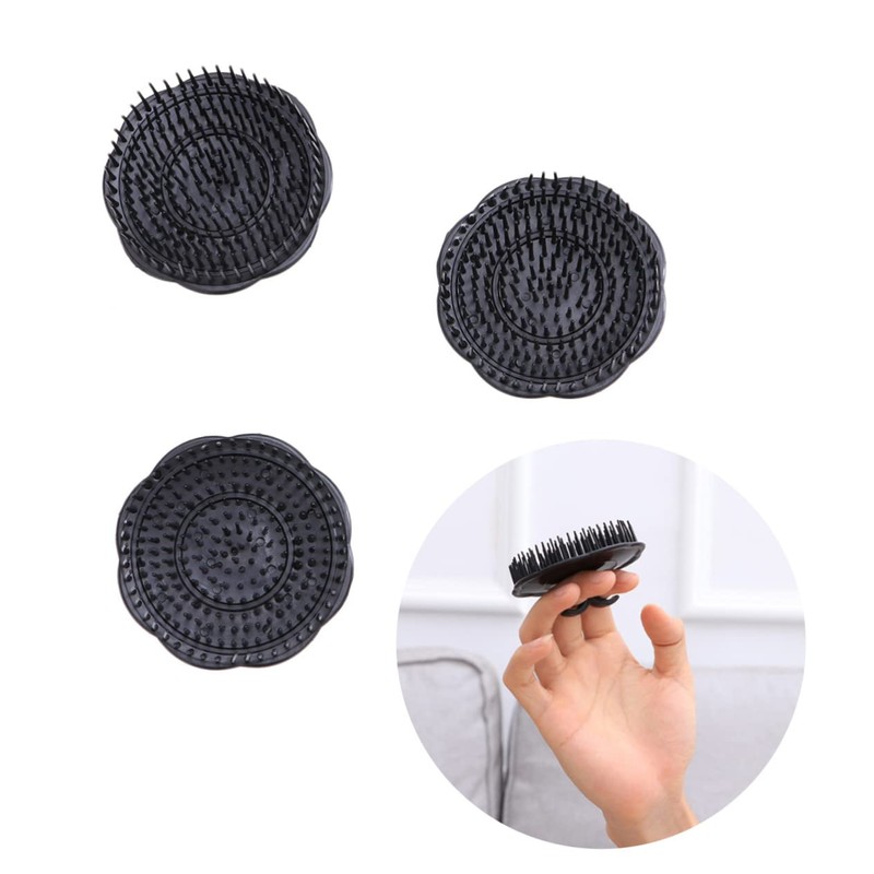LALAFINA 4pcs Hair Shampoo Brush Scalp Massager Bristle Brush for