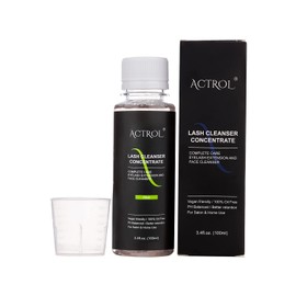 Eyelash Cleanser Concentrate Aloe 100ml Professional Lash Extensions Shampoo Natural Foaming Cleanser DIY Paraben & Sulfate Free Non-lrritating Wash for Extensions Lashes with Salon Home Care-Makes 60ml Bottles Eyelash Shampoo