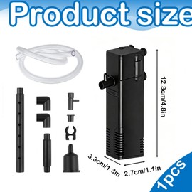 Internal Fish Tank Filter,300L/H Adjustable Flow Submersible Filters,Quiet Fish Tank Filter Pump for 15-55L Freshwater and Saltwater Aquariums