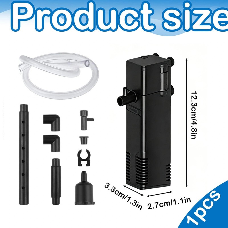 Internal Fish Tank Filter,300L/H Adjustable Flow Submersible Filters,Quiet Fish Tank