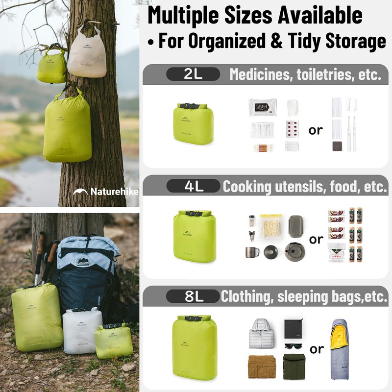 windhike Naturehike Ultralight Dry Bags with Vacuum Air Valve -