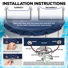 15 ft Round Pool Cover for Above Ground Pools, Above Ground Cover for Winter, Keeps Out Debris, Cold and UV Resistant, Supreme Mesh, Navy Blue
