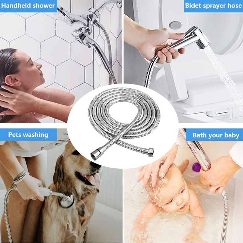Vekol Shower Hose 1.5M/59Inch Stainless Steel Shower Head Hose Replacement