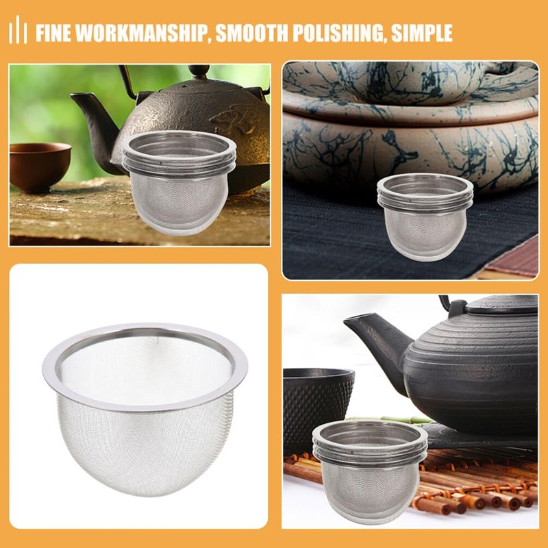 Kichvoe Teapot Strainers, 4pcs 8.2cm Stainless Steel Mesh Tea Leaves