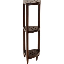 AquaTeak Kai Mocha Corner Teak Bath Shelf