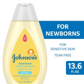 Johnson's Head to Toe Baby Shampoo and Body Wash 13.6 Fl Oz Gentle Cleansing