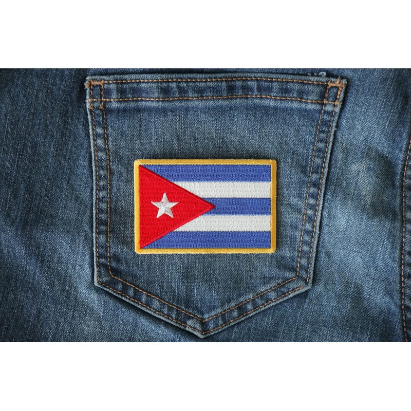 Cuba Flag Patch - 3x2 inch - Embroidered Iron on