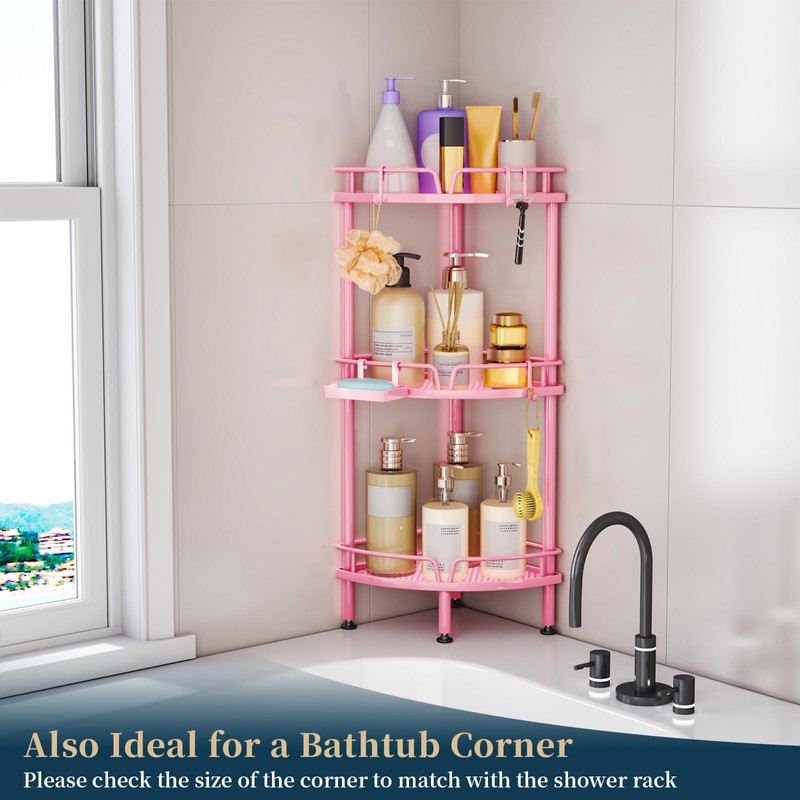 Consumest Corner Shower Caddy Stand - 3 Tier Shower Organizer