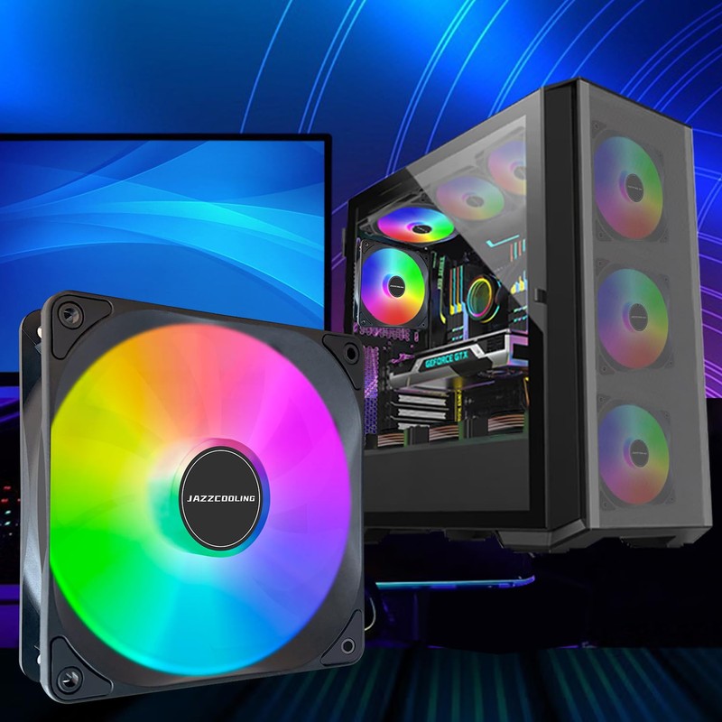 120mm Case Fan 3 Pack RGB Fans, FS-120 High Performance