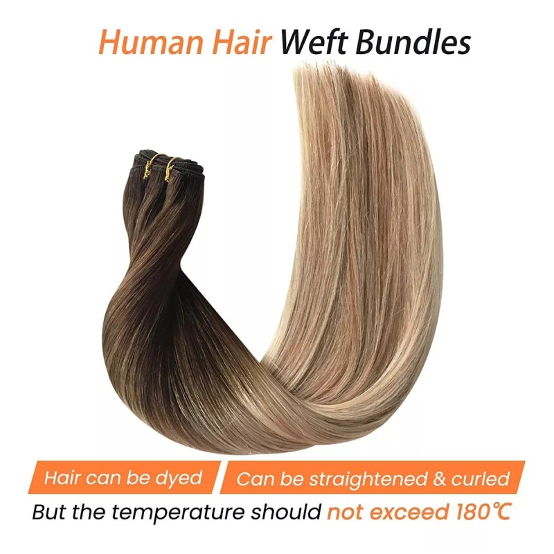 Benafee Extensiones Cabello 80gr 14in Ombre Balayage Marrón A Rubio