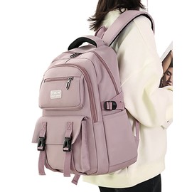 Topokentlina Backpack, Women's, For School, Girls, Korean Style, Large Capacity, Waterproof, Lightweight, 15.6-inch Laptop Storage, Backpack for School, Work, Travel, Cute, Fashionable, Unisex, purple