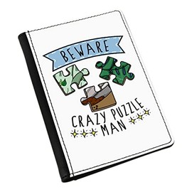 Gift Base Beware Crazy Puzzle Man Passport Holder Cover