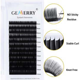 GEMERRY Individual Eyelash Extensions 11 mm for Eyelash Extension 0.05 D Curl 1:1 Eyelash Extensions 1 to 1 Eyelash Individual Eyelash Extensions by GEMERRY (0.05-d curl-11 mm)