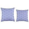 White Blue Square Cube Boxes Geometry Repetitive Pattern Throw Pillow