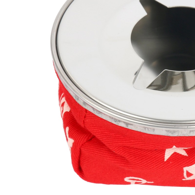 Amarine-Made Stainless Windproof Bean Bag Ashtray, Blue or Red (Red)