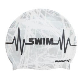 Sporti Swim Beat Silicone Swim Cap - Silver