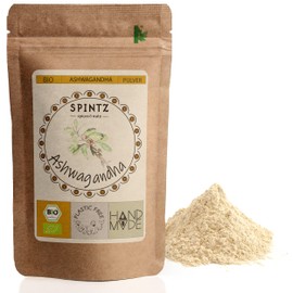 SPINTZ® Organic Ashwagandha Powder Ground Ashwagandha Root - Ground Ashwaganda in Premium Quality - Indian Ginseng | Sleeping Berry | Vegan | Organic Cultivation | Plastic-Free Packaging (500 g)