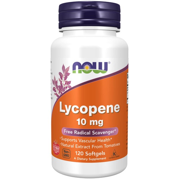 NOW Supplements, Lycopene 10 mg with Natural Extract from Tomatoes, Free Radical Scavenger*, 120 Softgels