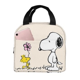 Snoopy Lunch Bag Cold Insulated Zipper Compact Lunch Bag Fashionable Portable Thermal Lunch Bag Cooler Bag Soft Cooler Bag Tote Eco Bag Work School Unisex Handbag Lunch Bag Bento Box Thickness 13cm x
