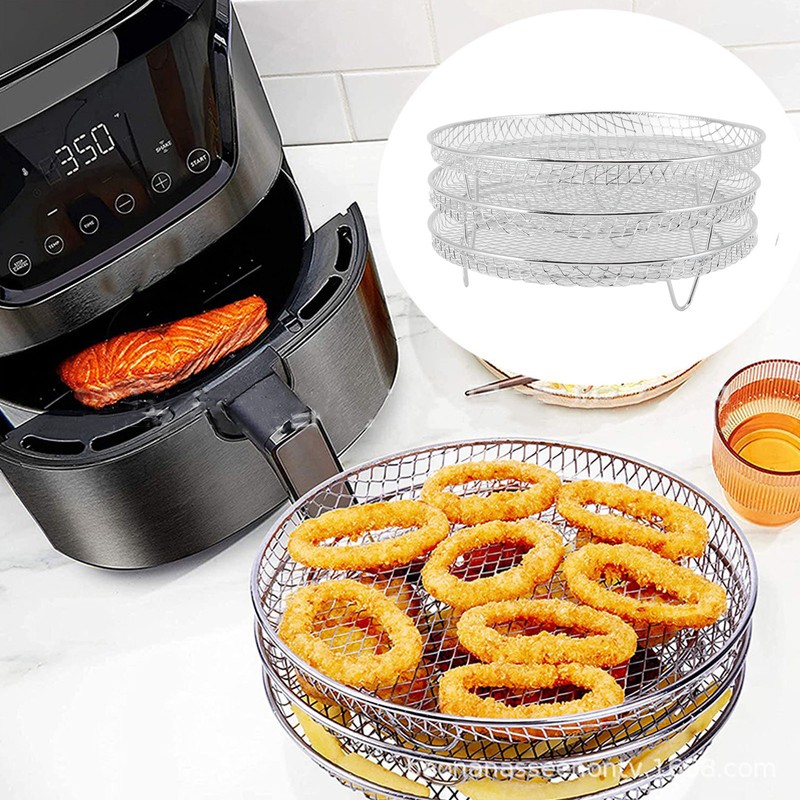 3Pcs Air Fryer Dehydrator Racks Stackable Food Grade Stainless Steel