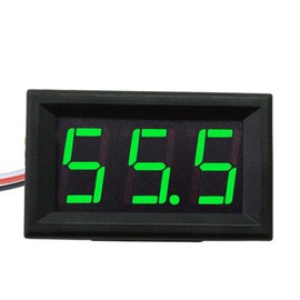 Digital Voltmeter, Mini DC 4.5-30V 3-Digit LED Display Voltage Gauge Tester 0.56" Panel Meter for Cars, 3-Line, Green