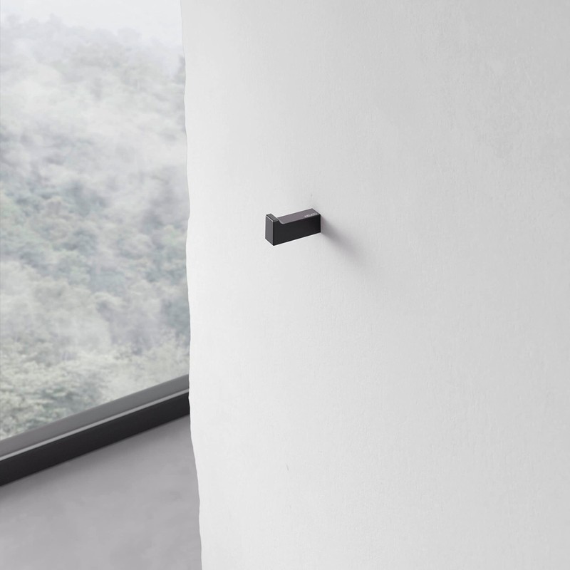 Keuco Black Matt Round Metal Towel Hooks Bathroom Guest Toilet