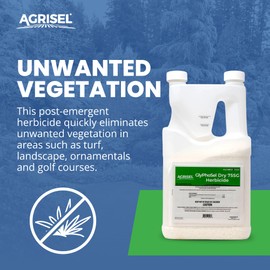 Agrisel GlyPhoSel Pro Dry Weed Killer, Fast-Acting, Targets Tough Weeds from Leaf to Root, Easy-to-Use Tip & Pour Container, Pet Safe, Includes 3-Pack of Agrisel Protective Gloves, 5 Pounds