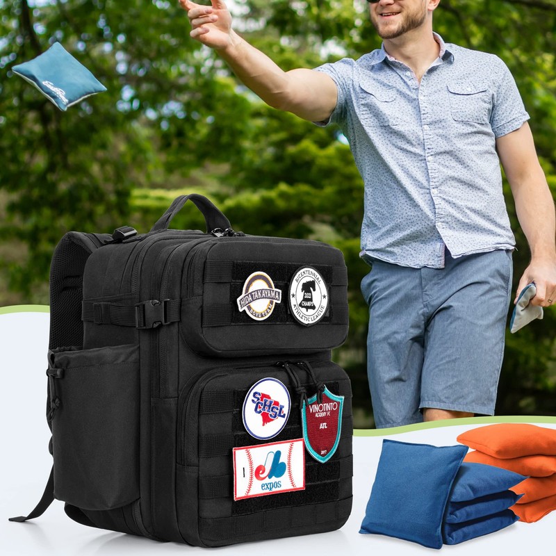 DSLEAF Cornhole Backpack, Cornhole Bag Holds 16-24 Cornhole Bags with
