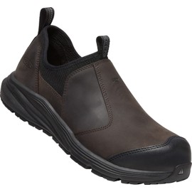 KEEN Utility Men’s Vista Energy+ Shift Low Height Composite Toe ESD Leather Slip On Industrial Work Shoes, Coffee Bean/Black, 11