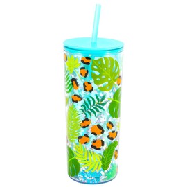 Home Tune Cute Tumbler Cups with Lid and Straw, Double Wall Insulated Acrylic Cup, 21 oz / 620ml - Summer