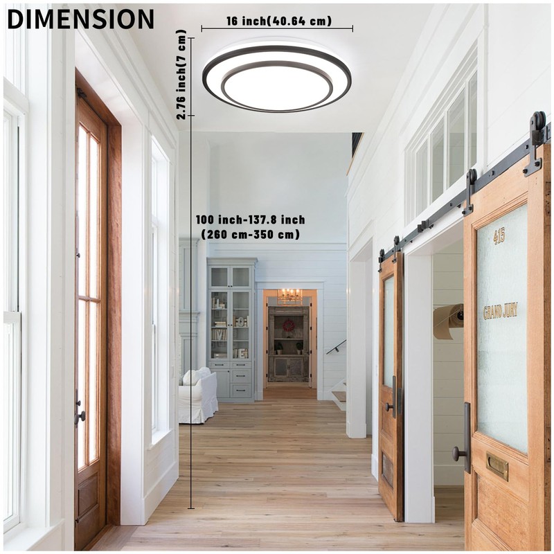 Wheatronic 2 Pack Black LED Flush Mount Ceiling Light Fixture