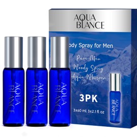 AQUA BLANCE Body Spray For Men, 2.1 Fl Oz/60 ML, Travel Size 3-Pack Set