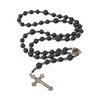 Nazareth Store Black Agate Beads Rosary Necklace Matte Natural Beaded