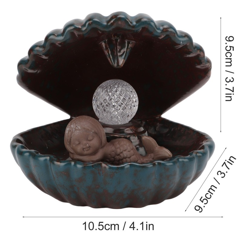 Incense Holder European Style Shell Shape LED Lamp Backflow Aromatherapy