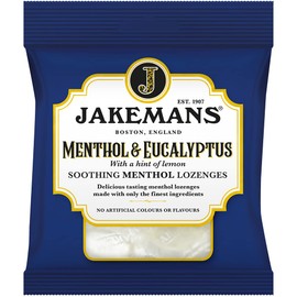 Jakemans Jakemans Menthol & Eucalyptus 73g - Pack of 12 - Soothing Menthol Lozenges - Suitable for Vegetarians, Clear